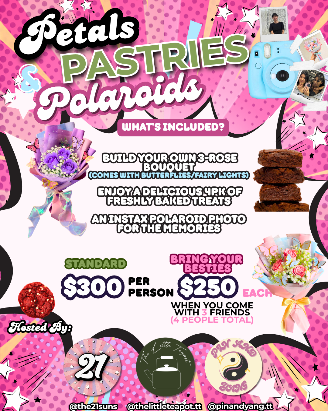 BUILD YOUR OWN LEGO BOUQUET: PETALS PASTRIES AND POLAROIDS