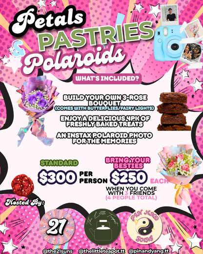 BUILD YOUR OWN LEGO BOUQUET: PETALS PASTRIES AND POLAROIDS