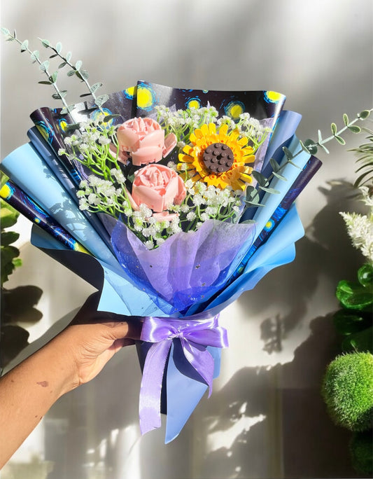 Sunflower and Roses Bouquet