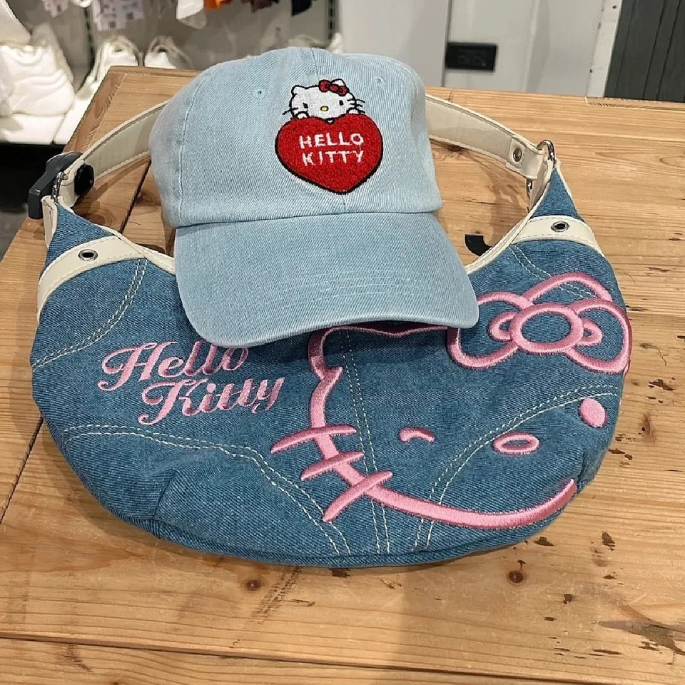 Sanrio Denim Crescent Bag