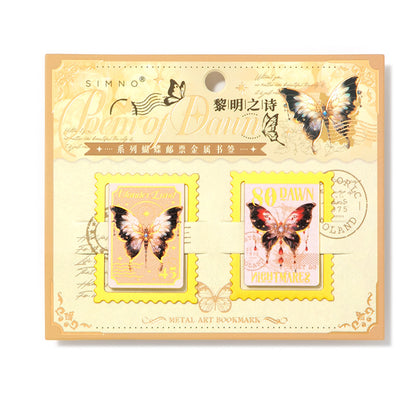 Butterfly Postage Stamp Brass Bookmark