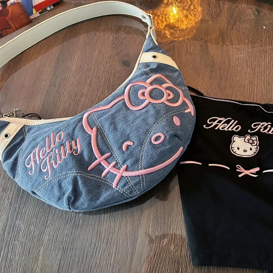 Sanrio Denim Crescent Bag