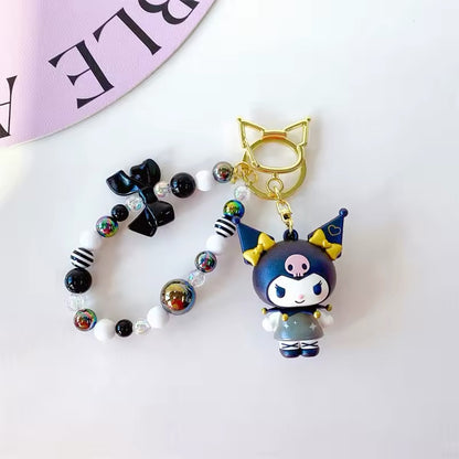 Kuromi Beaded Keychain