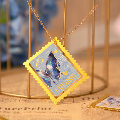 Butterfly Postage Stamp Brass Bookmark